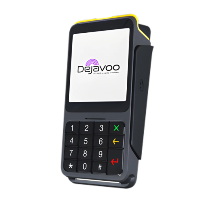 Dejavoo P17 customer-facing PIN pad with touchscreen, tactile keypad, and privacy shielding